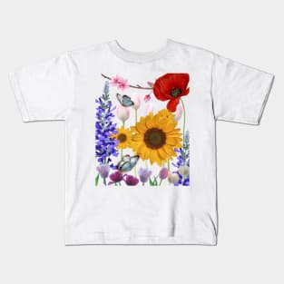 Mix colorful flowers for spring Kids T-Shirt